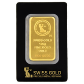 999.9 SwissGold Minted Bar - 100 grams