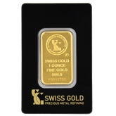 999.9 SwissGold Minted Bar - 1 Ounce