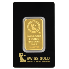 999.9 SwissGold Minted Bar - 1 Ounce