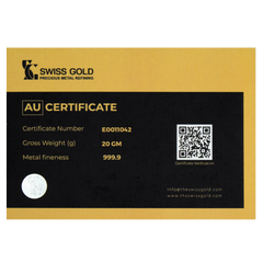 999.9 SwissGold Minted Bar - 20 grams