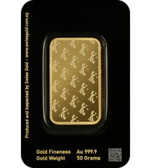 999.9 SwissGold Minted Bar - 50 grams