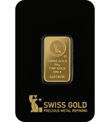 999.9 SwissGold Minted Bar - 20 grams