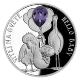 Silver 1 OZ coin Crystal Coin - Hello Baby 2023 proof