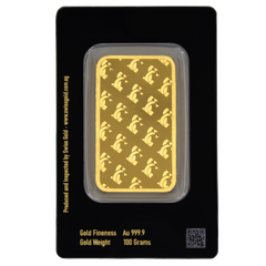999.9 SwissGold Minted Bar - 100 grams