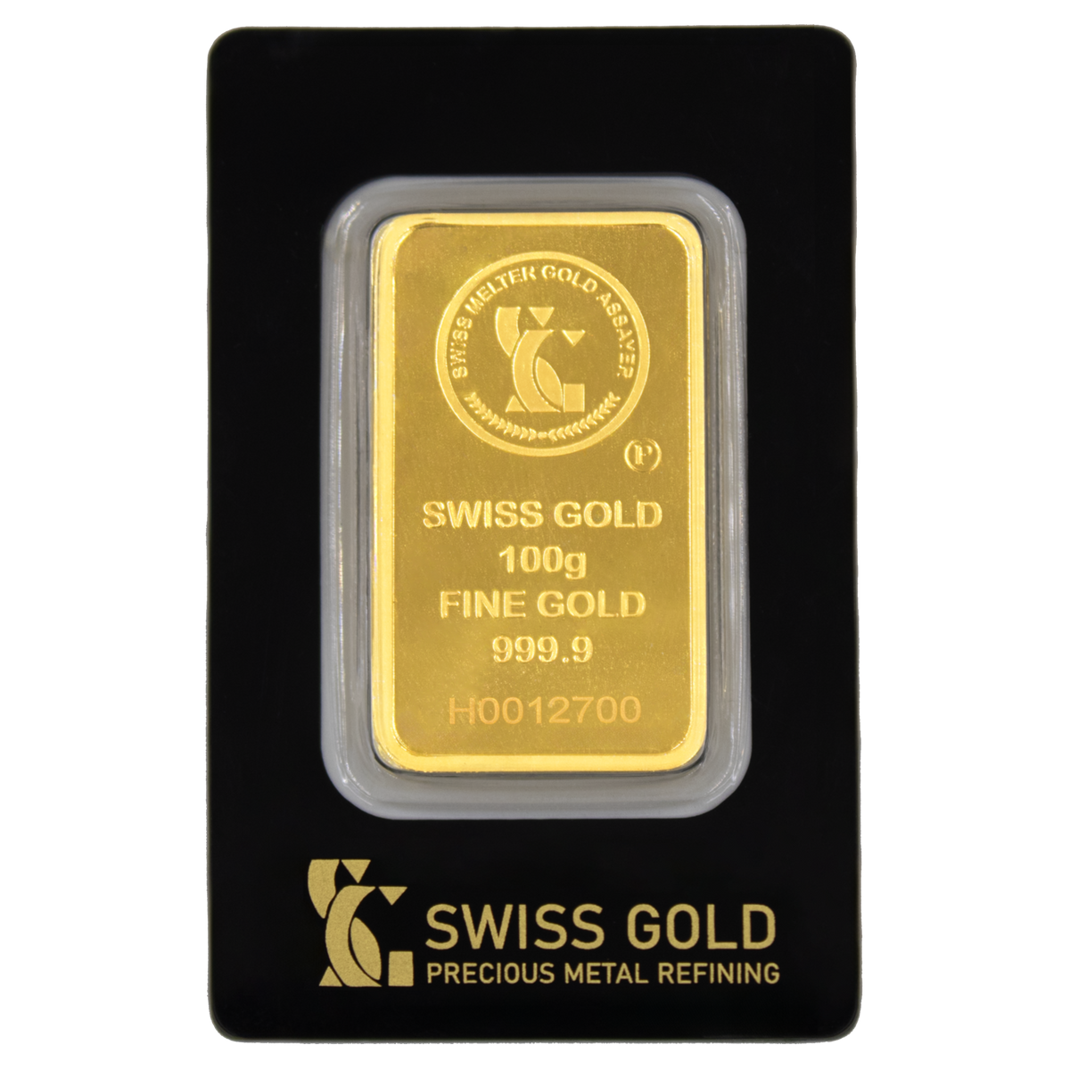 999.9 SwissGold Minted Bar - 100 grams