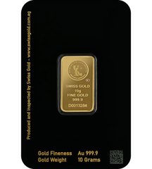 999.9 SwissGold Minted Bar - 10 grams