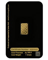 999.9 SwissGold Minted Bar - 1 grams