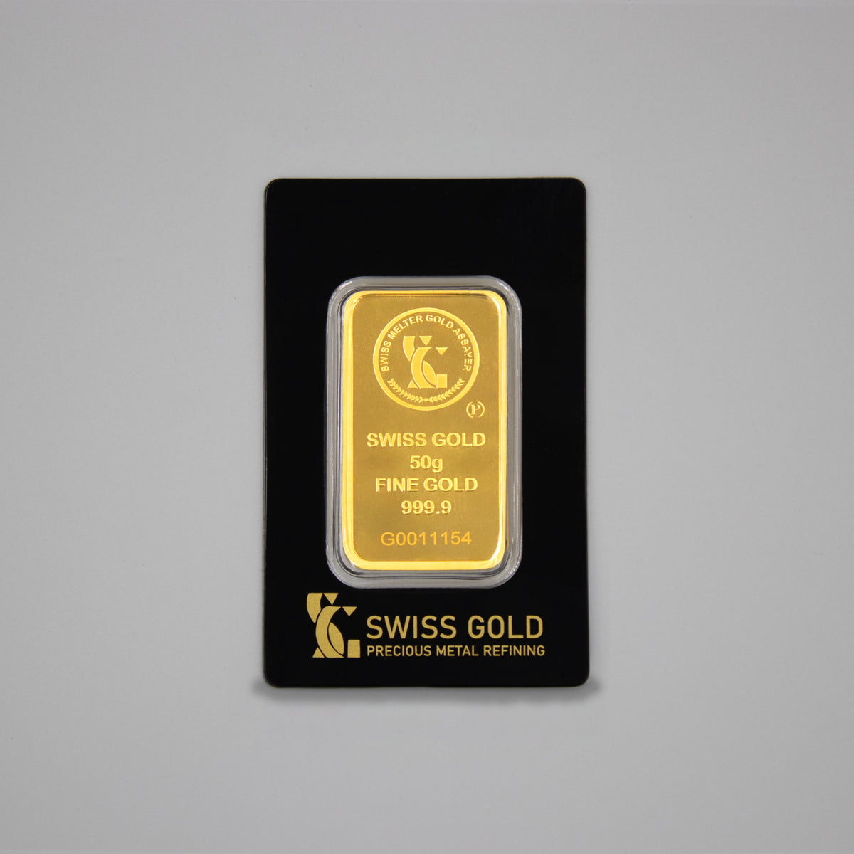 999.9 SwissGold Minted Bar - 50 grams