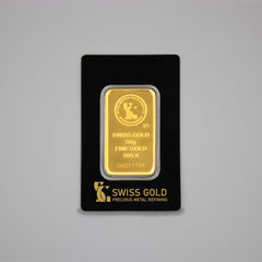 999.9 SwissGold Minted Bar - 50 grams