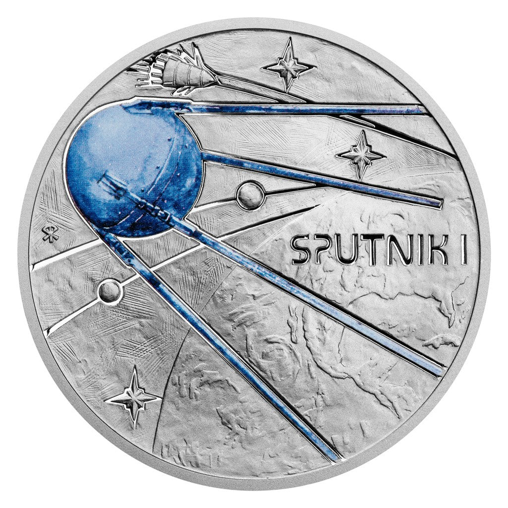 Silver coin The Milky Way - The first artificial satellite proof