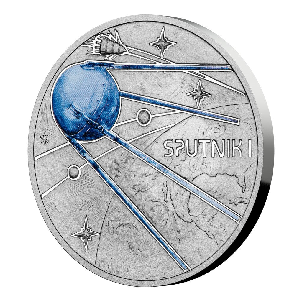 Silver coin The Milky Way - The first artificial satellite proof