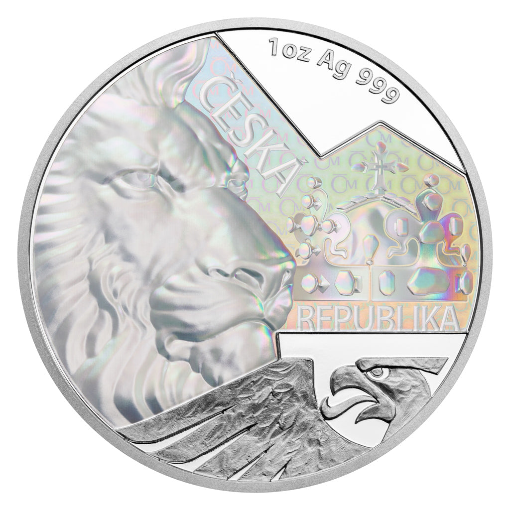 Silver 1 OZ Bullion Coin Czech Lion 2023 with Hologram Proof