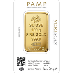 999.9 PAMP Minted Bar - 100 Grams