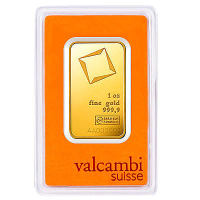 999.9 VALCAMBI Minted Bar - 1 OZ